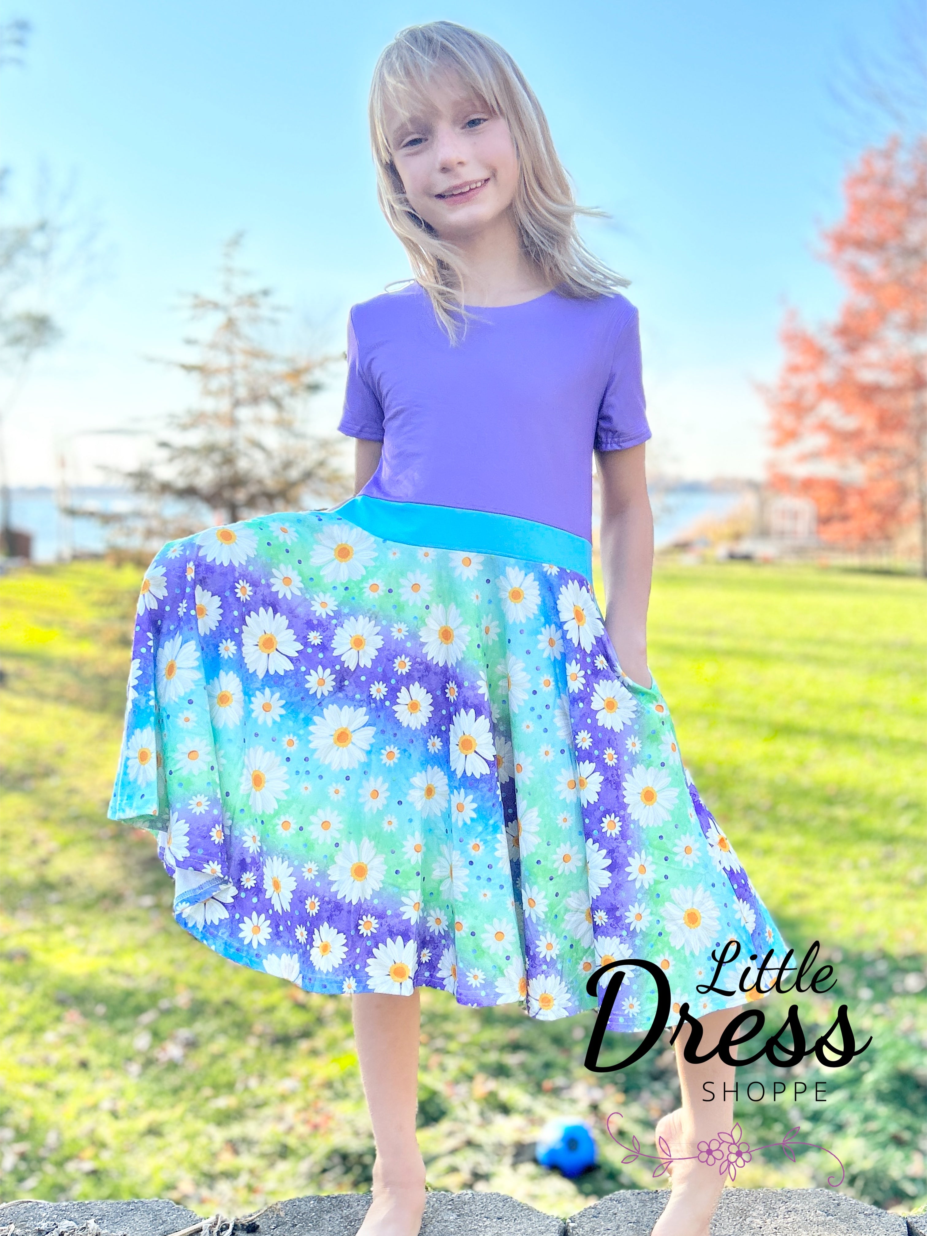 purple and blue dress Color Block Floral Purple and Blue Dress 4t